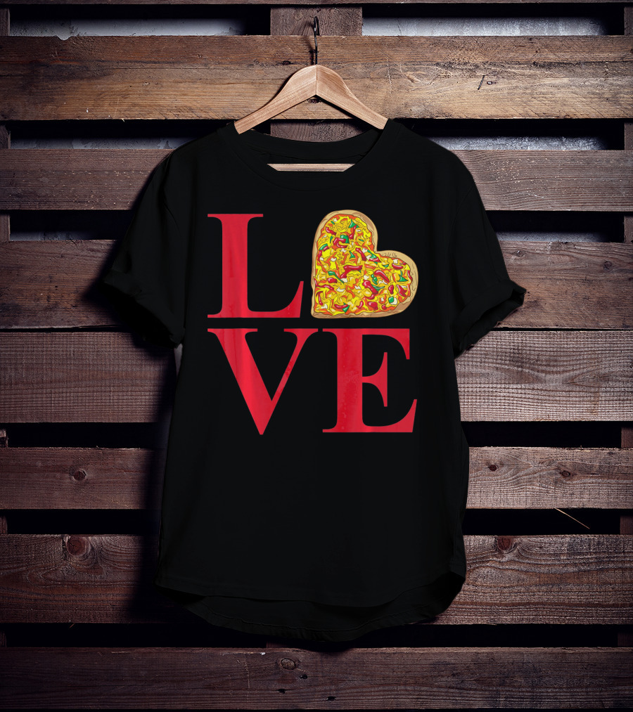 Love Pizza Heart Valentines Day Pizza Lover T-Shirt