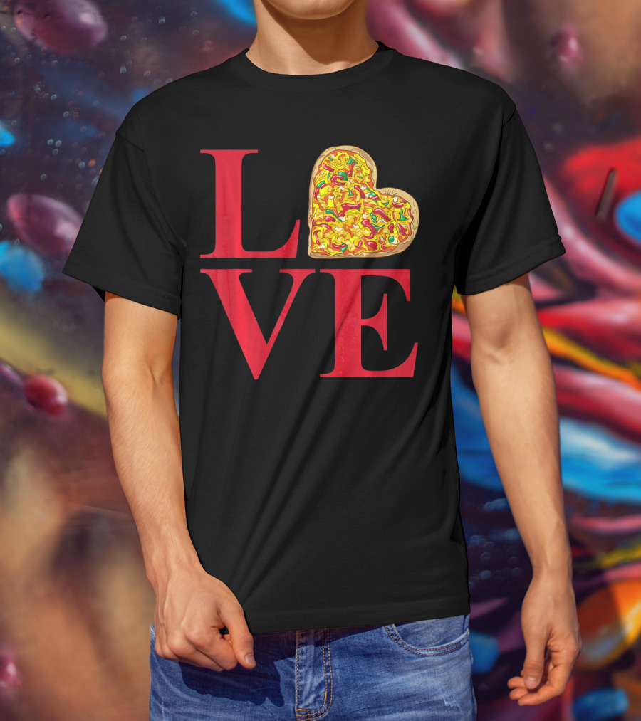 Love Pizza Heart Valentines Day Pizza Lover T-Shirt