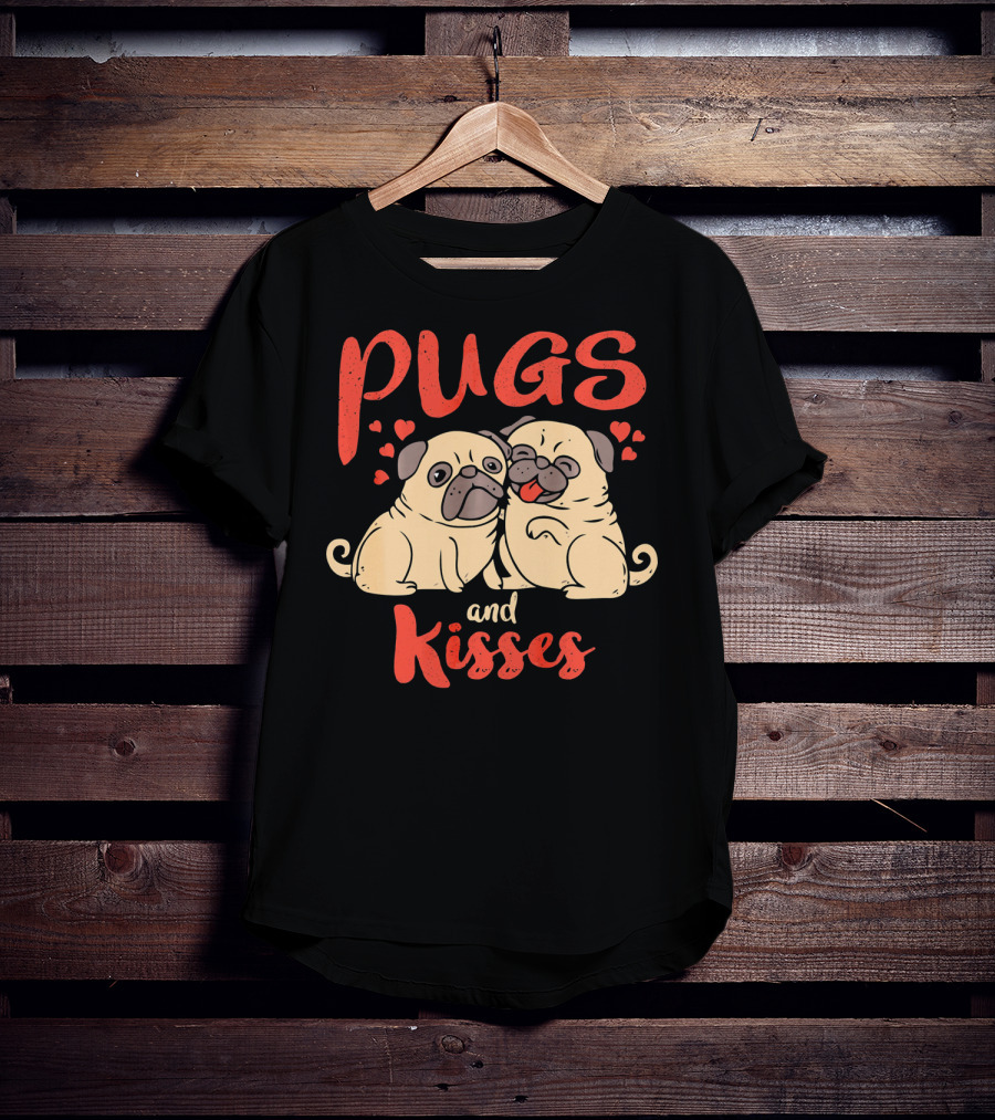 Pugs And Kisses Heartwarming Dog Love With Adorable Pugs T-Shirt