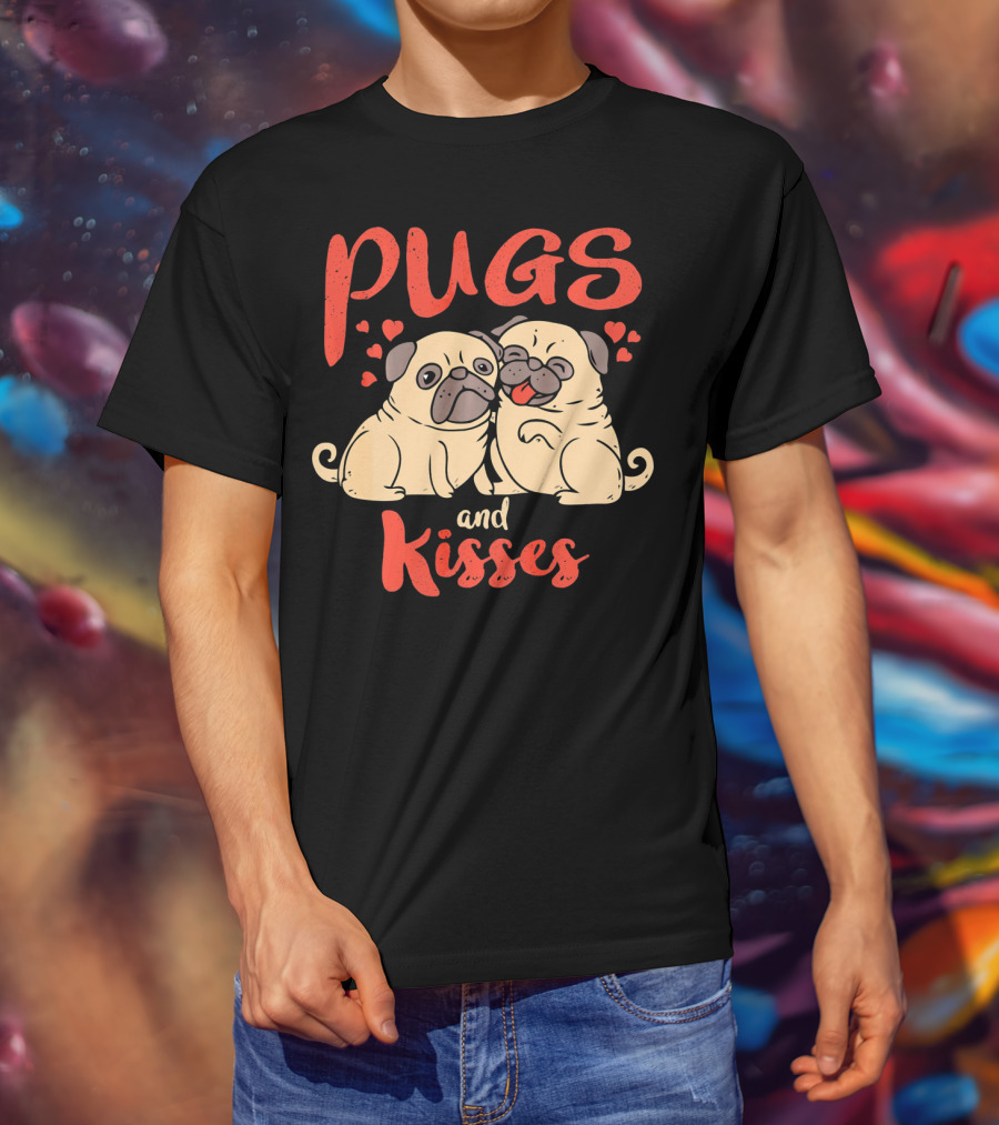 Pugs And Kisses Heartwarming Dog Love With Adorable Pugs T-Shirt