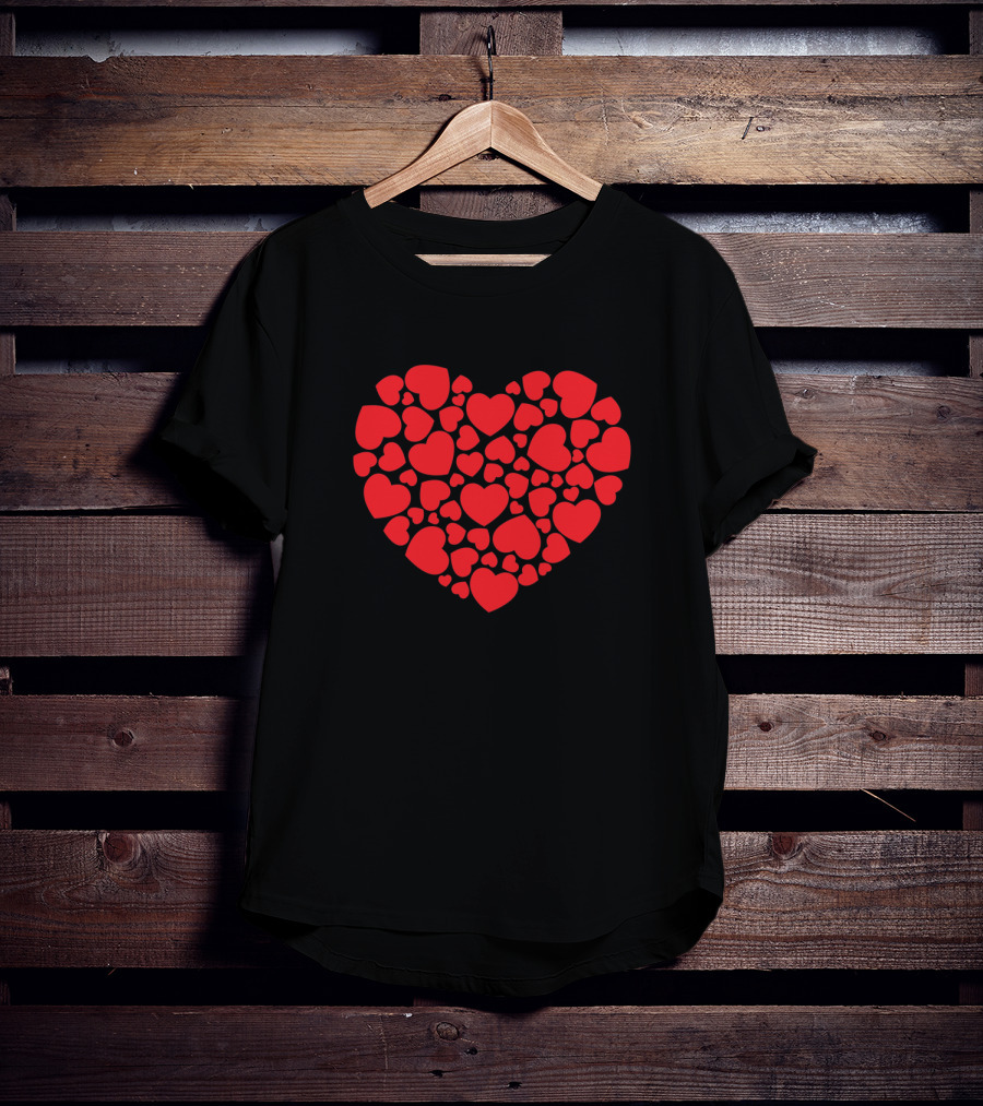 Red Hearts Forming Love Shape Valentine T-Shirt