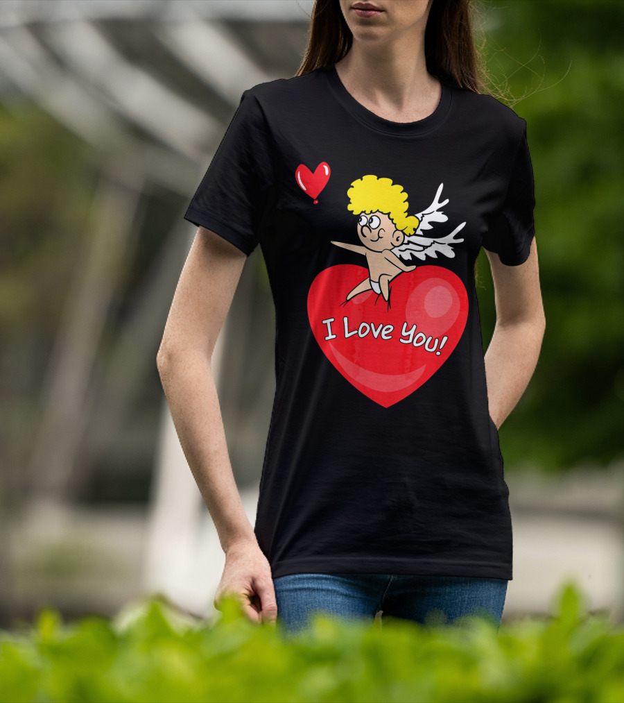 I Love You Romantic Valentine's Day Cupid Heart T-Shirt