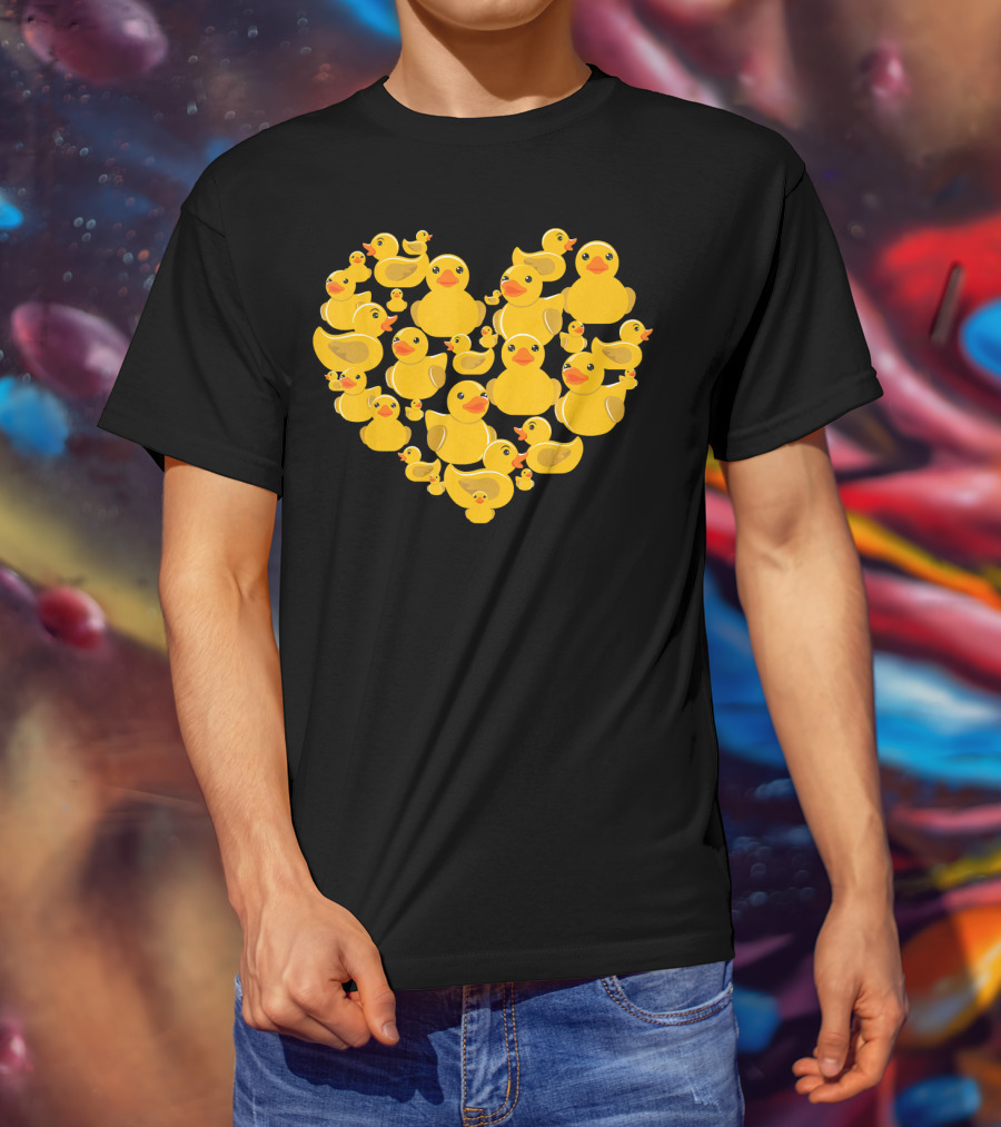 Rubber Duck Valentine Heart Quack Valen T-Shirt