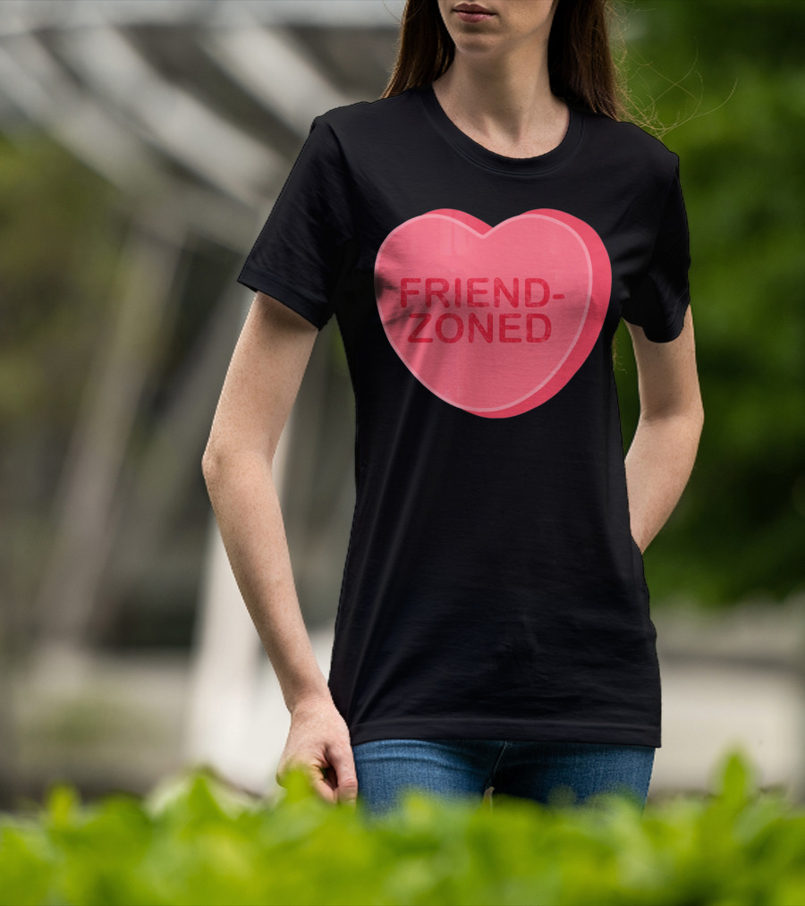 Sarcastic Valentines Day Friend-Zoned Candy Heart Fri T-Shirt