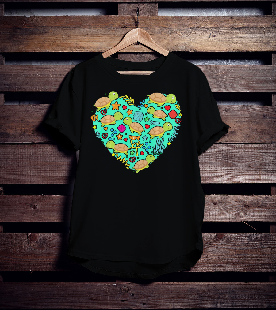 Sea Turtle Heart Valentine's Day T-Shirt