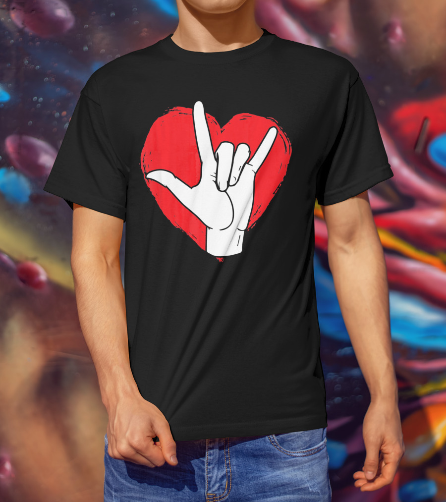 Sign Language I Love You ASL Heart Valentine's Gesture T-Shirt