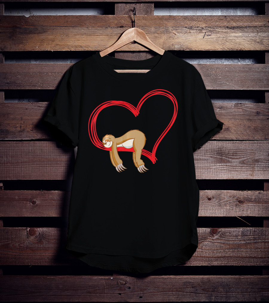 Sloth Lover Funny Sloth Heart Embrace T-Shirt