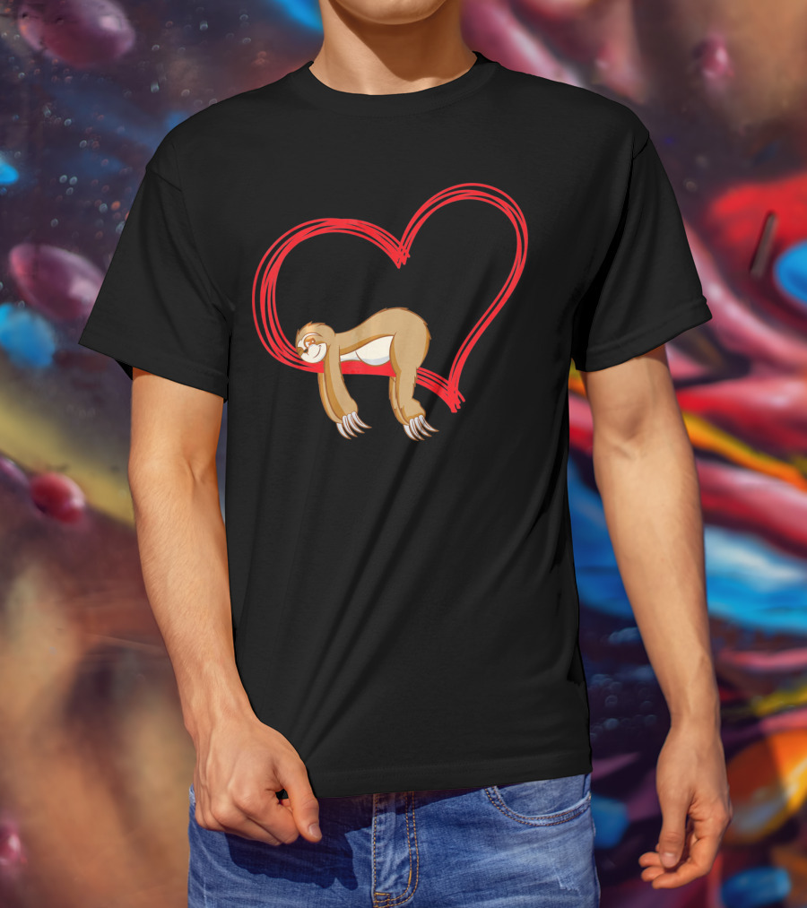 Sloth Lover Funny Sloth Heart Embrace T-Shirt