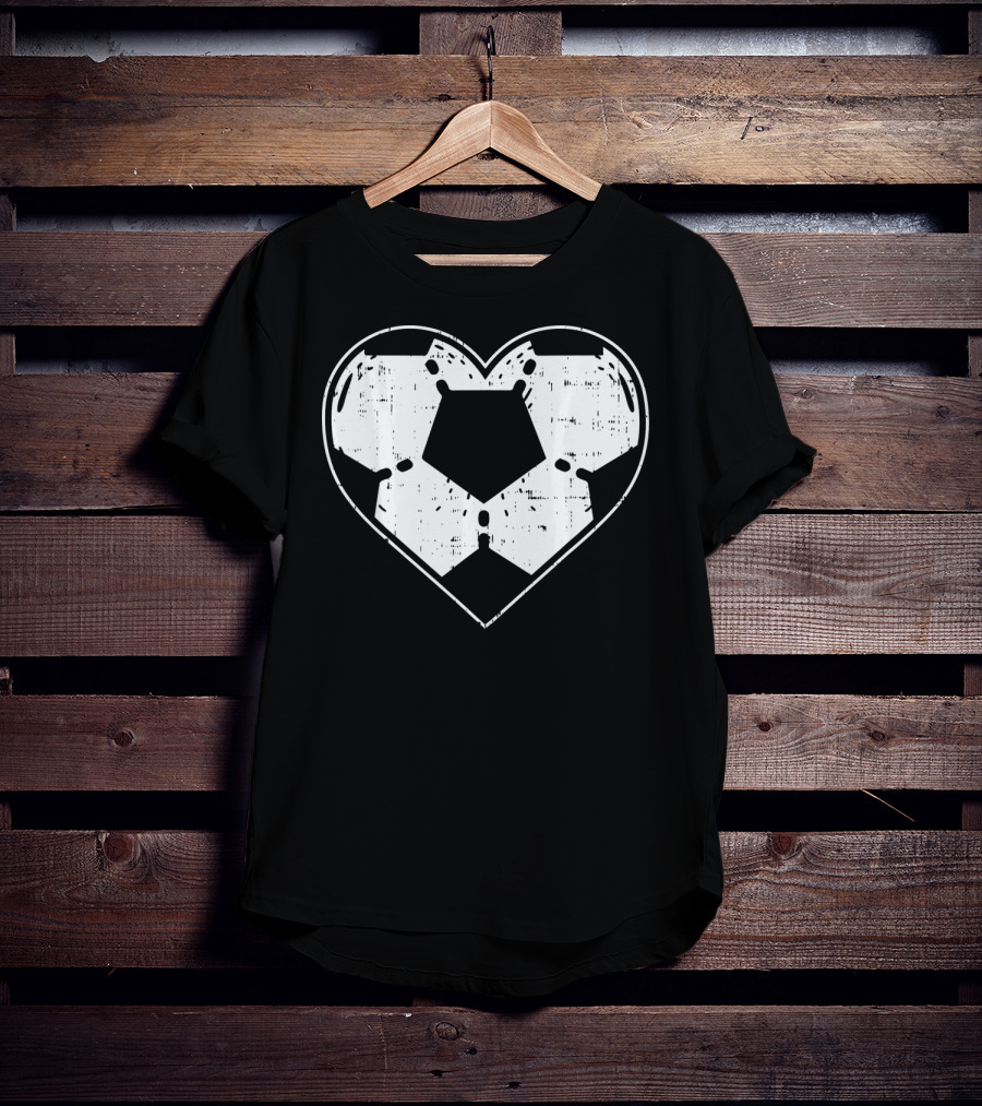 Heart Shaped Soccer Ball Football Sport T-Shirt