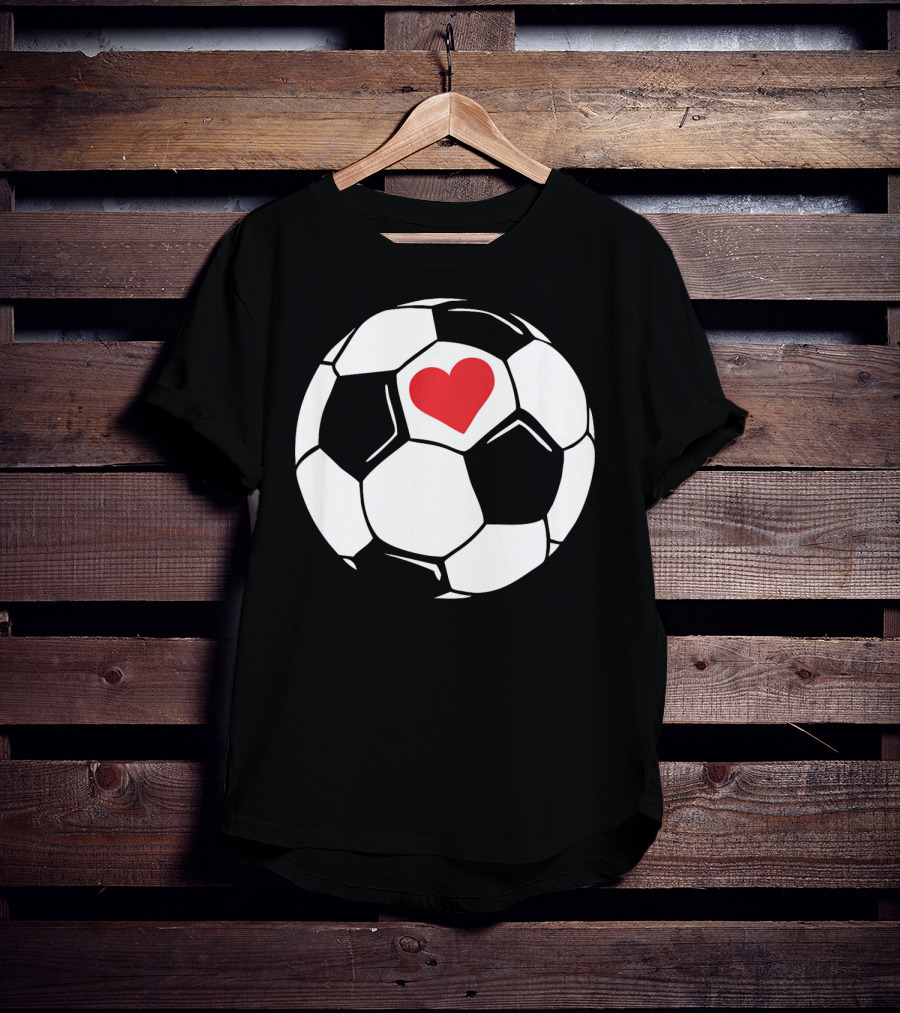 Soccer Valentines Day Heart In Soccer Ball T-Shirt