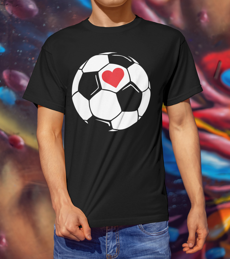 Soccer Valentines Day Heart In Soccer Ball T-Shirt