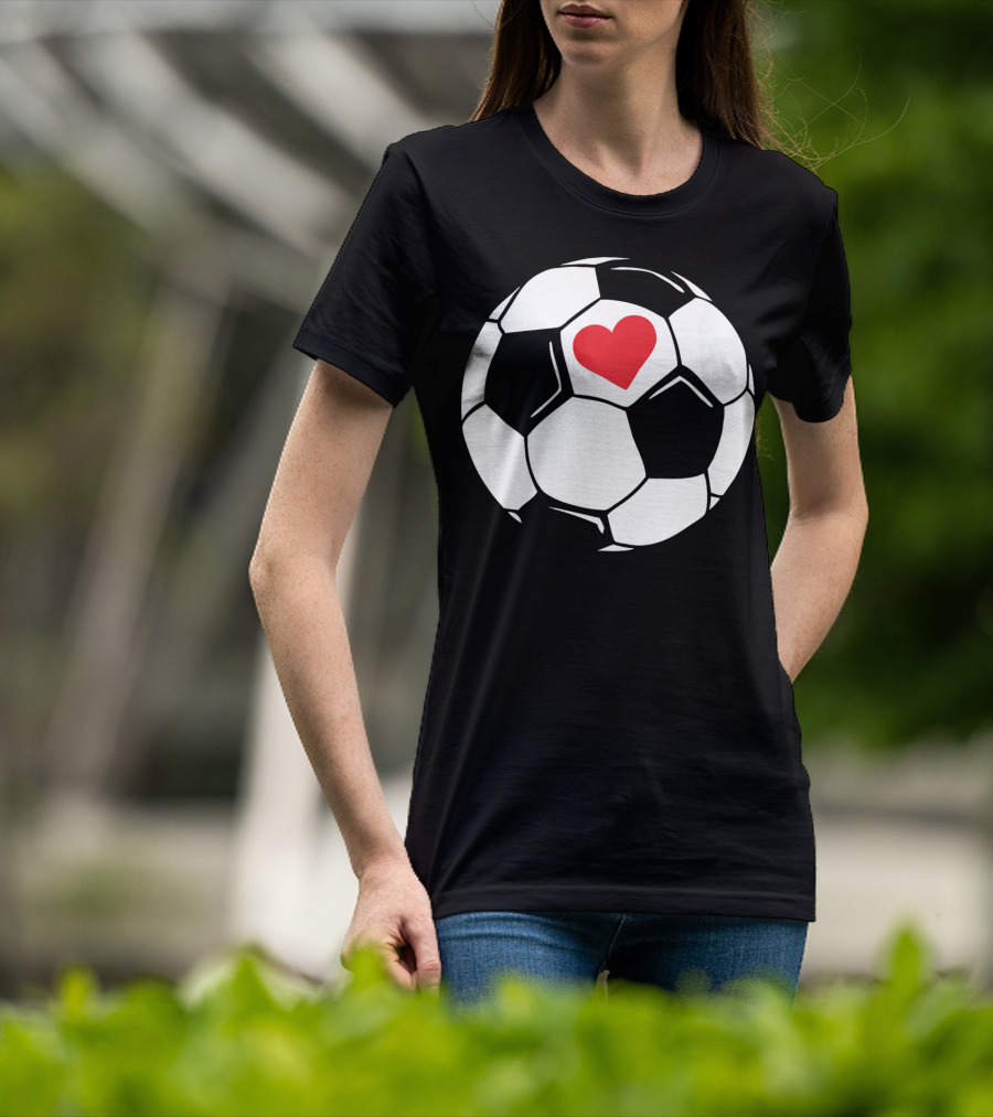 Soccer Valentines Day Heart In Soccer Ball T-Shirt