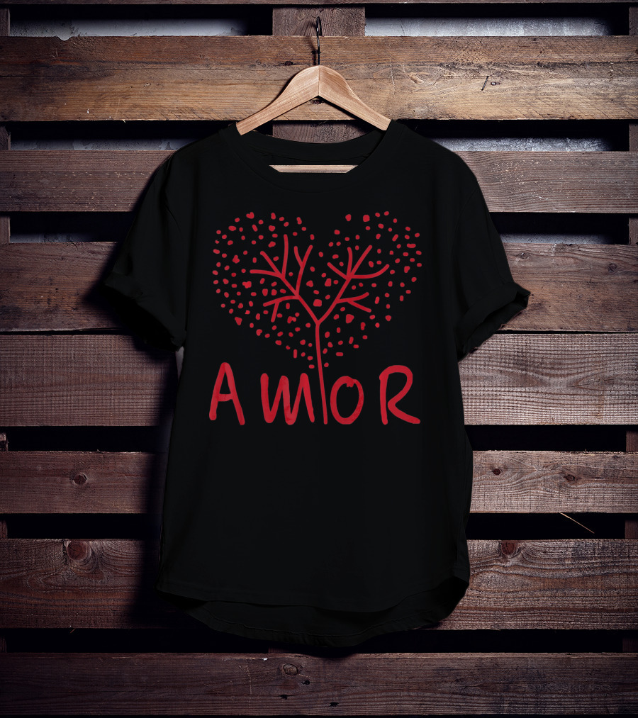 Amor Spanish Valentines Day Heart T-Shirt