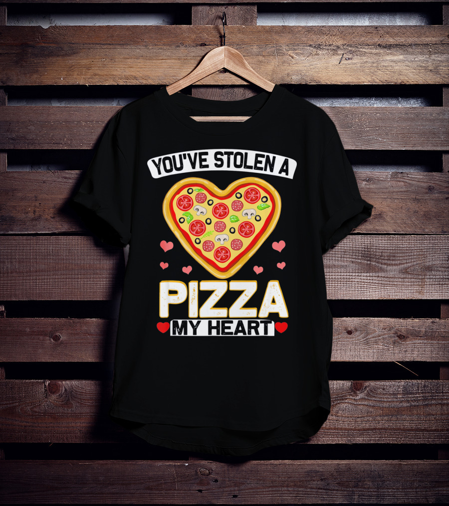 You've Stolen A Pizza My Heart Valentine's Day Hearts T-Shirt