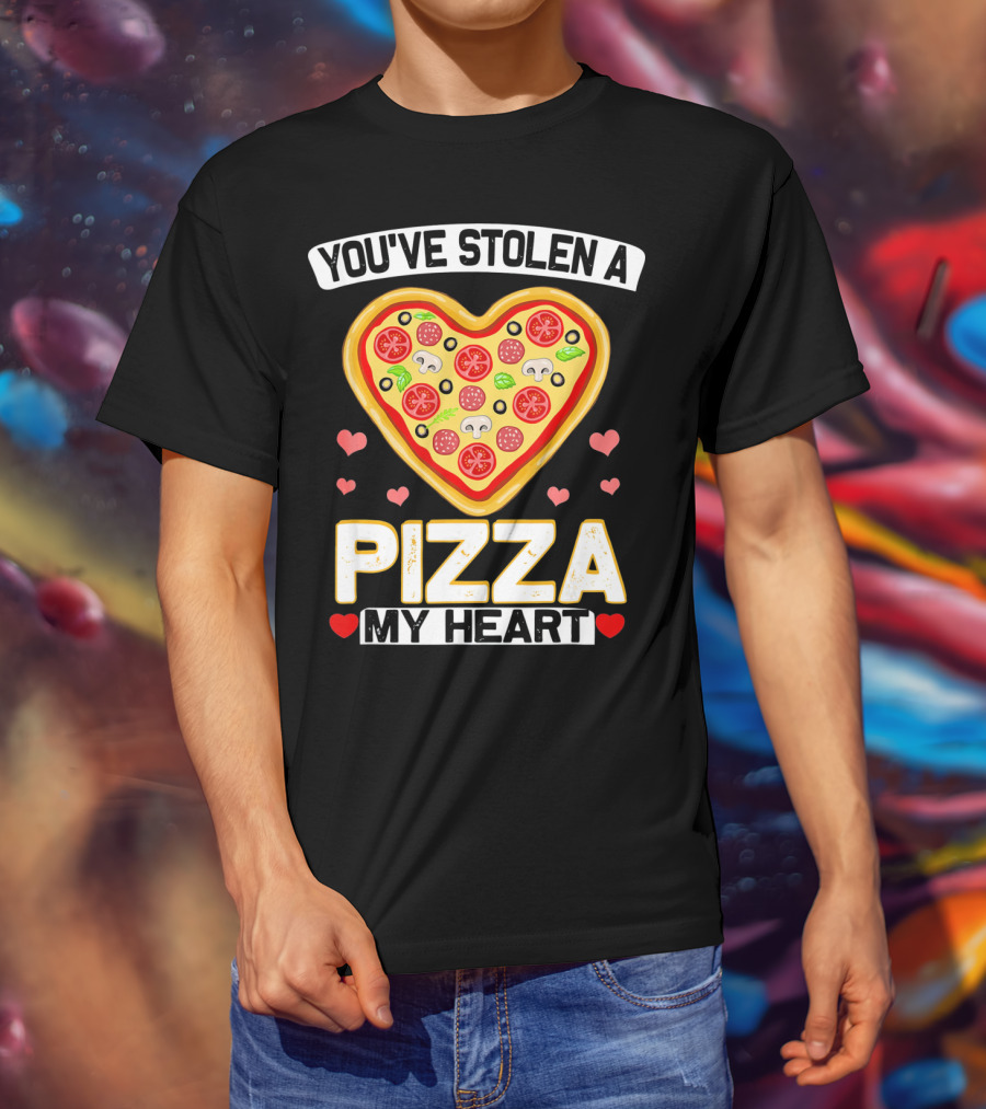 You've Stolen A Pizza My Heart Valentine's Day Hearts T-Shirt