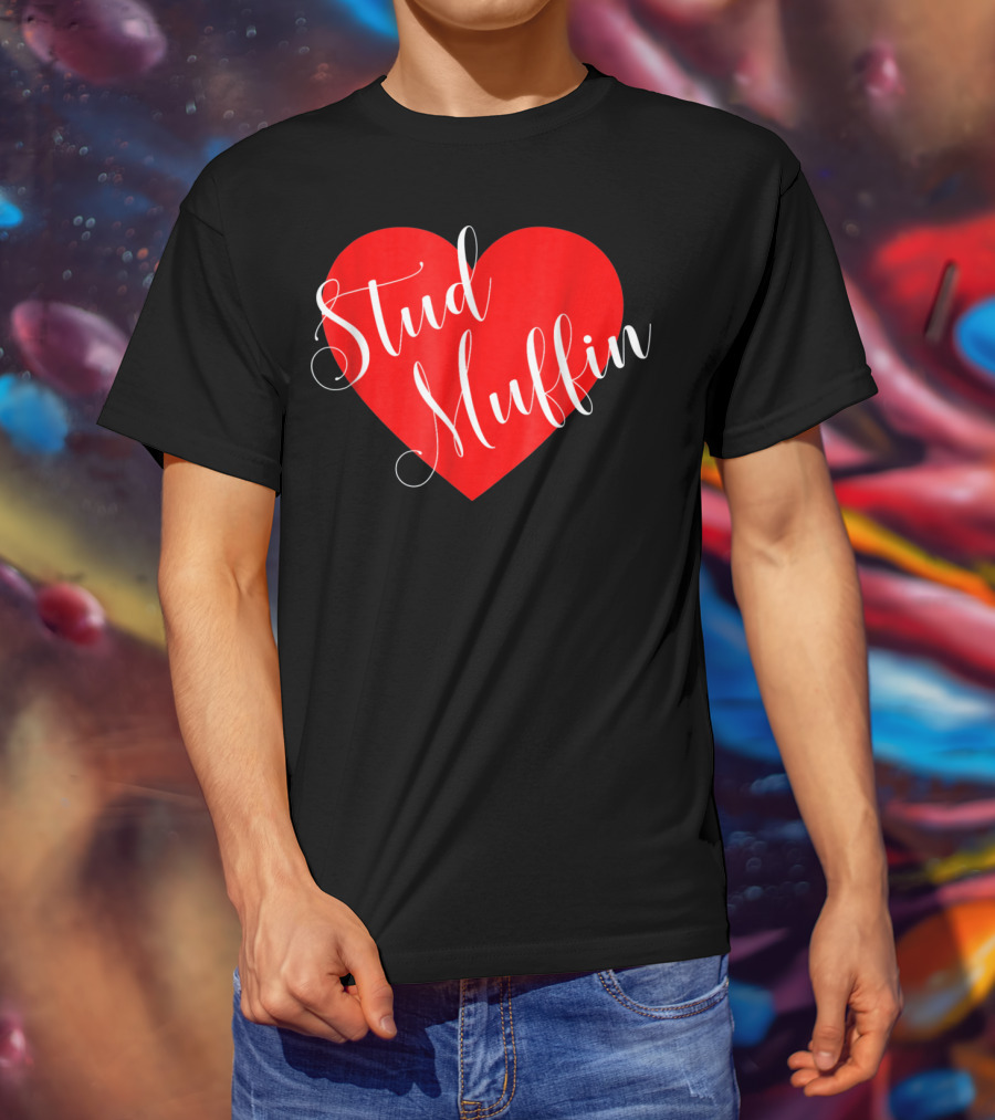 Stud Muffin Retro Vintage Valen Heart T-Shirt