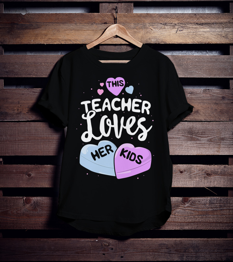 This Teacher Loves Her Kids Hearts T-Shirt