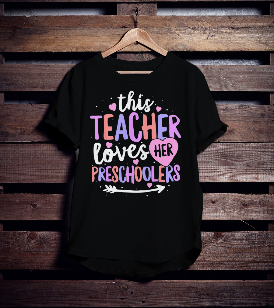 This Teacher Loves Her Preschoolers Heart Arrow T-Shirt