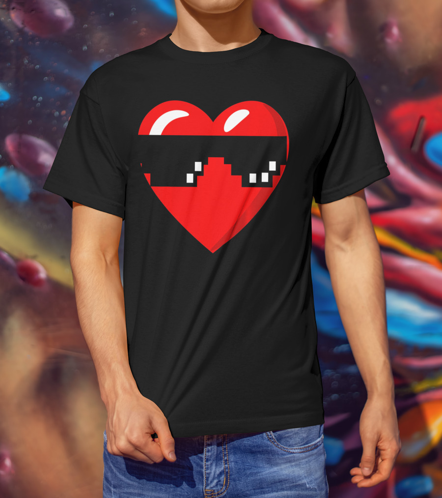 Thug Heart With Sunglasses Funny Meme Style Men Women Youth T-Shirt