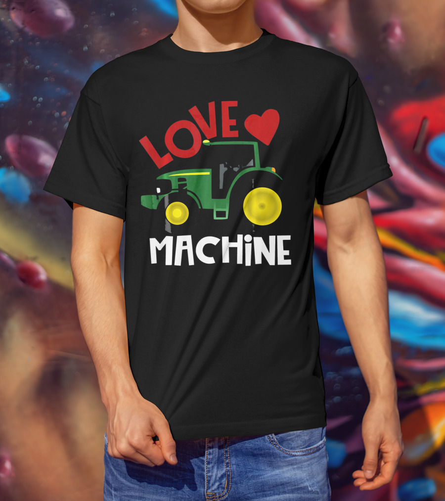 Love Machine Tractor Farm Valentine T-Shirt