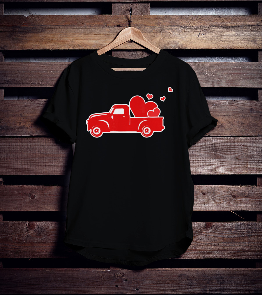 Toddler Boy Heart Truck Valentine T-Shirt