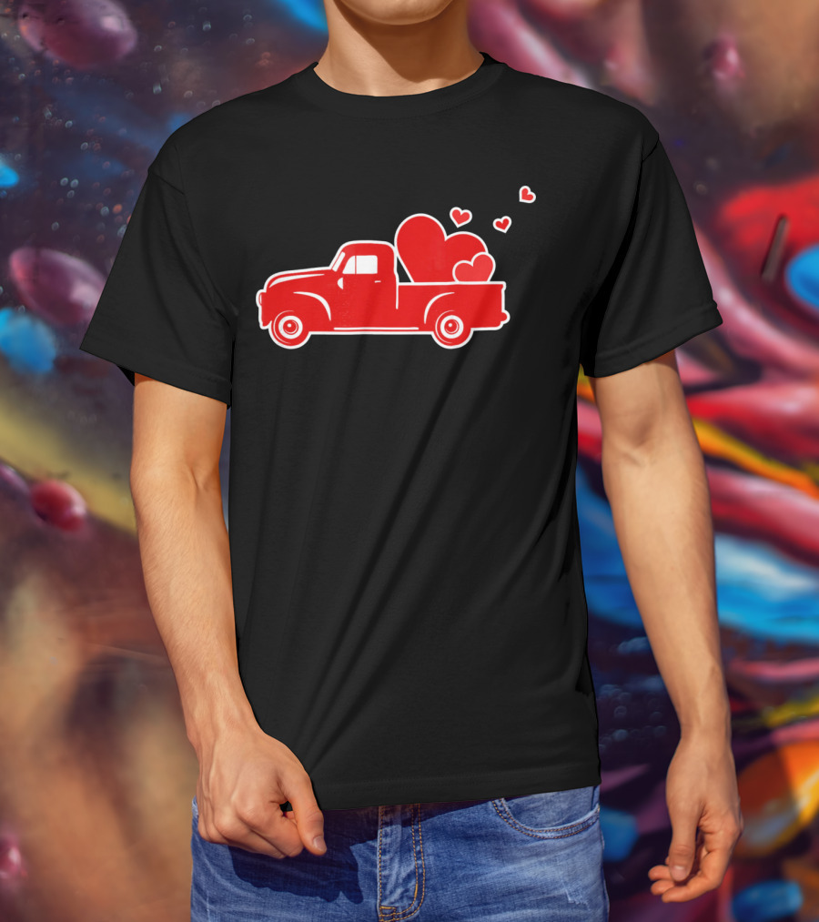 Toddler Boy Heart Truck Valentine T-Shirt