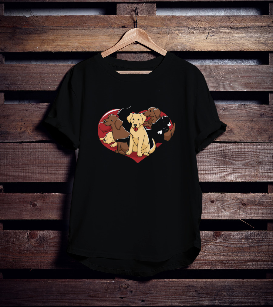Labrador Retriever Heart Shape Dog Lovers Valentines Day T-Shirt