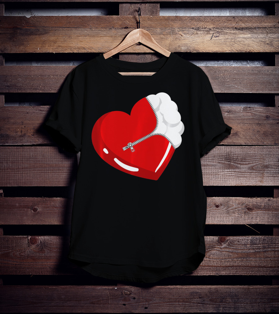 Lacrosse Ball Heart With Zipper Valentines T-Shirt
