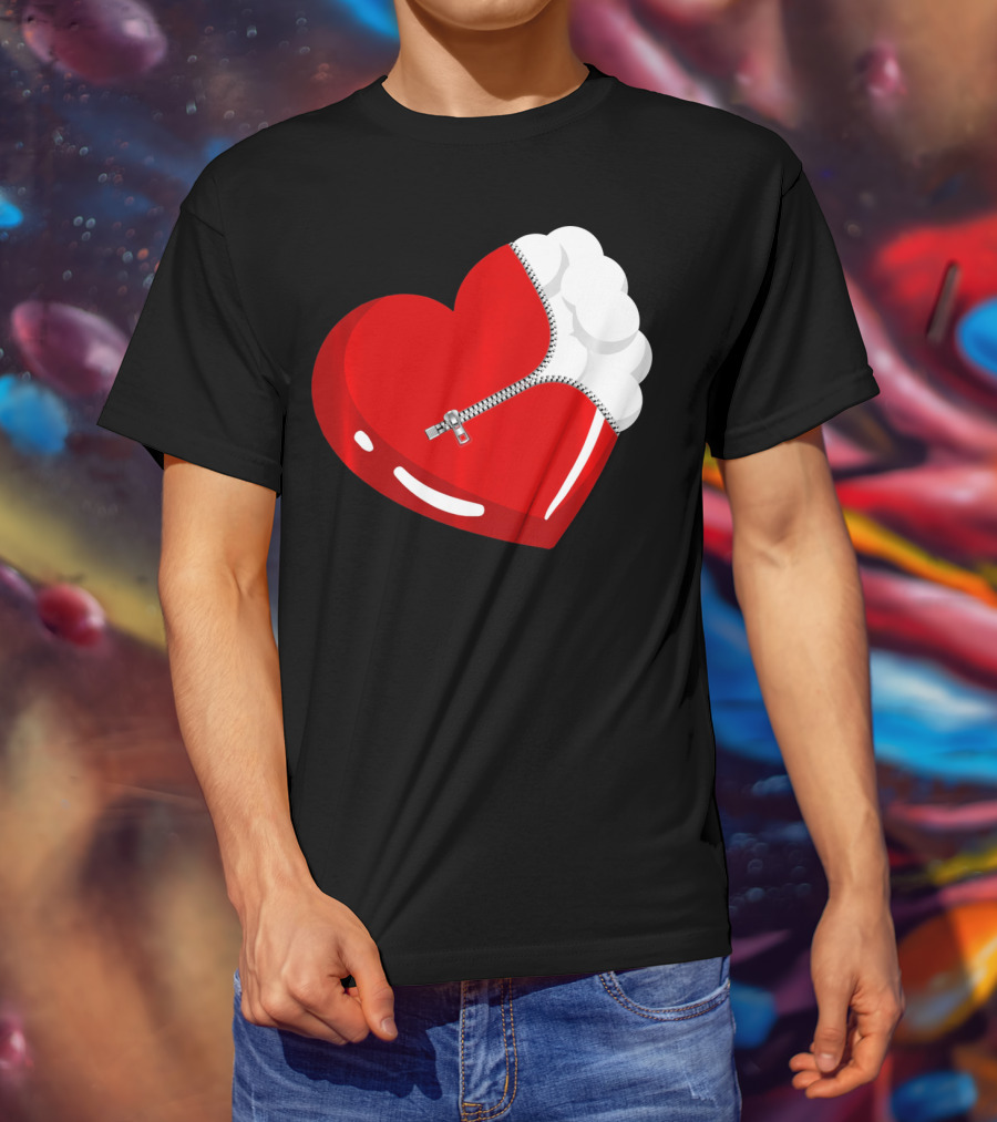 Lacrosse Ball Heart With Zipper Valentines T-Shirt