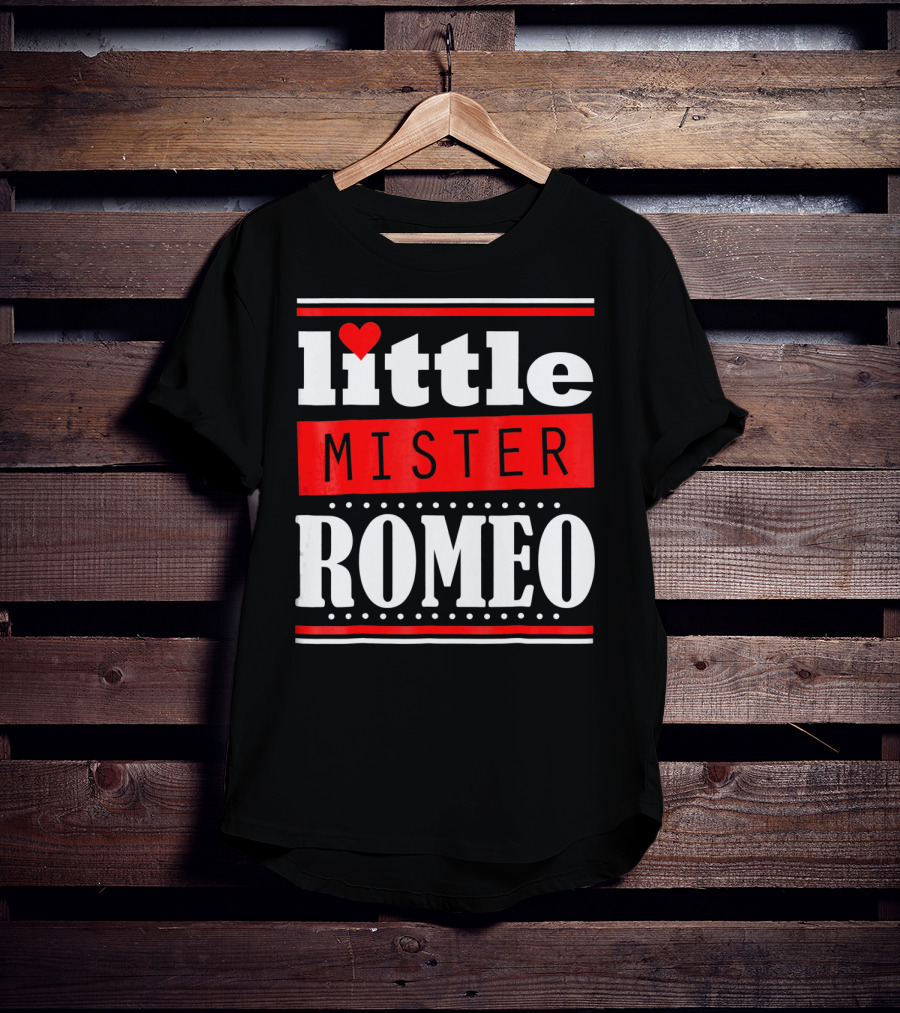 Little Mister Romeo Cute Funny Valentine Heart T-Shirt