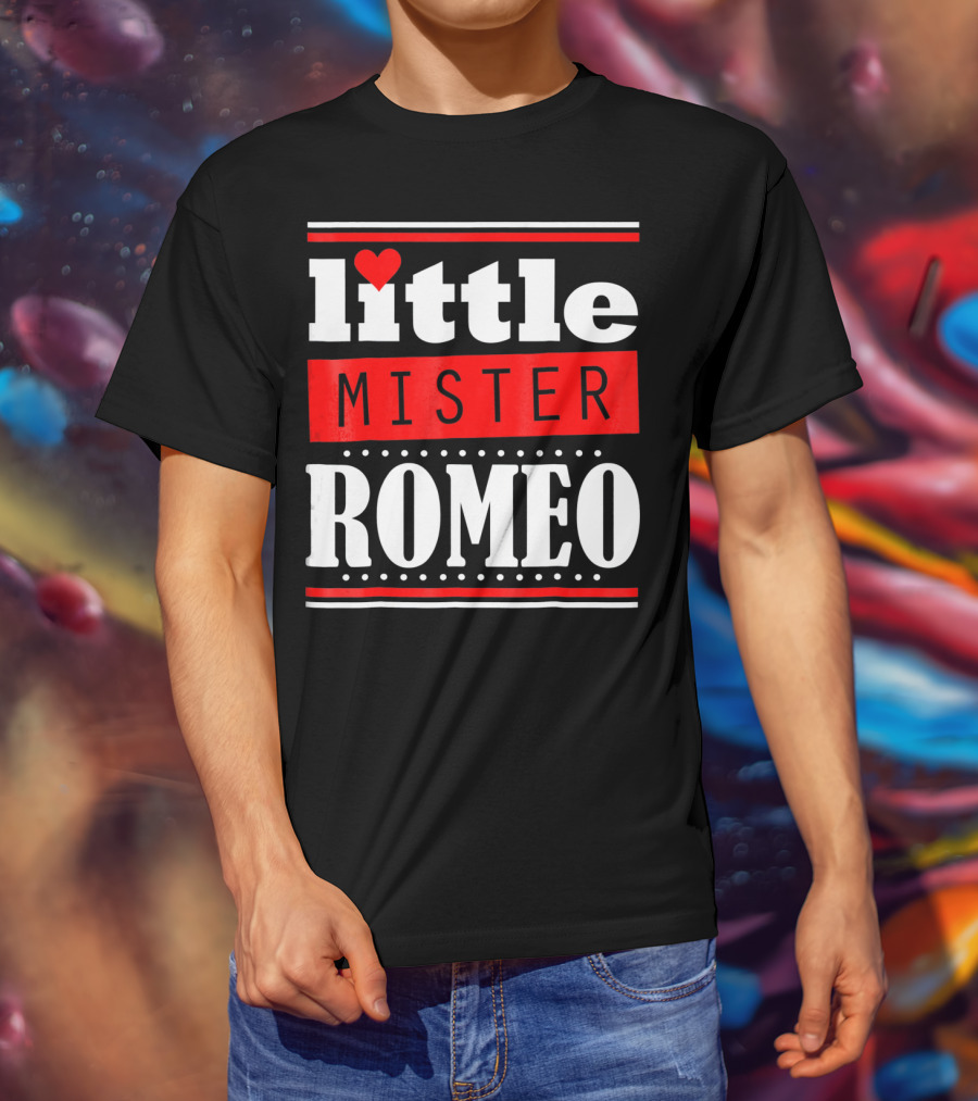 Little Mister Romeo Cute Funny Valentine Heart T-Shirt