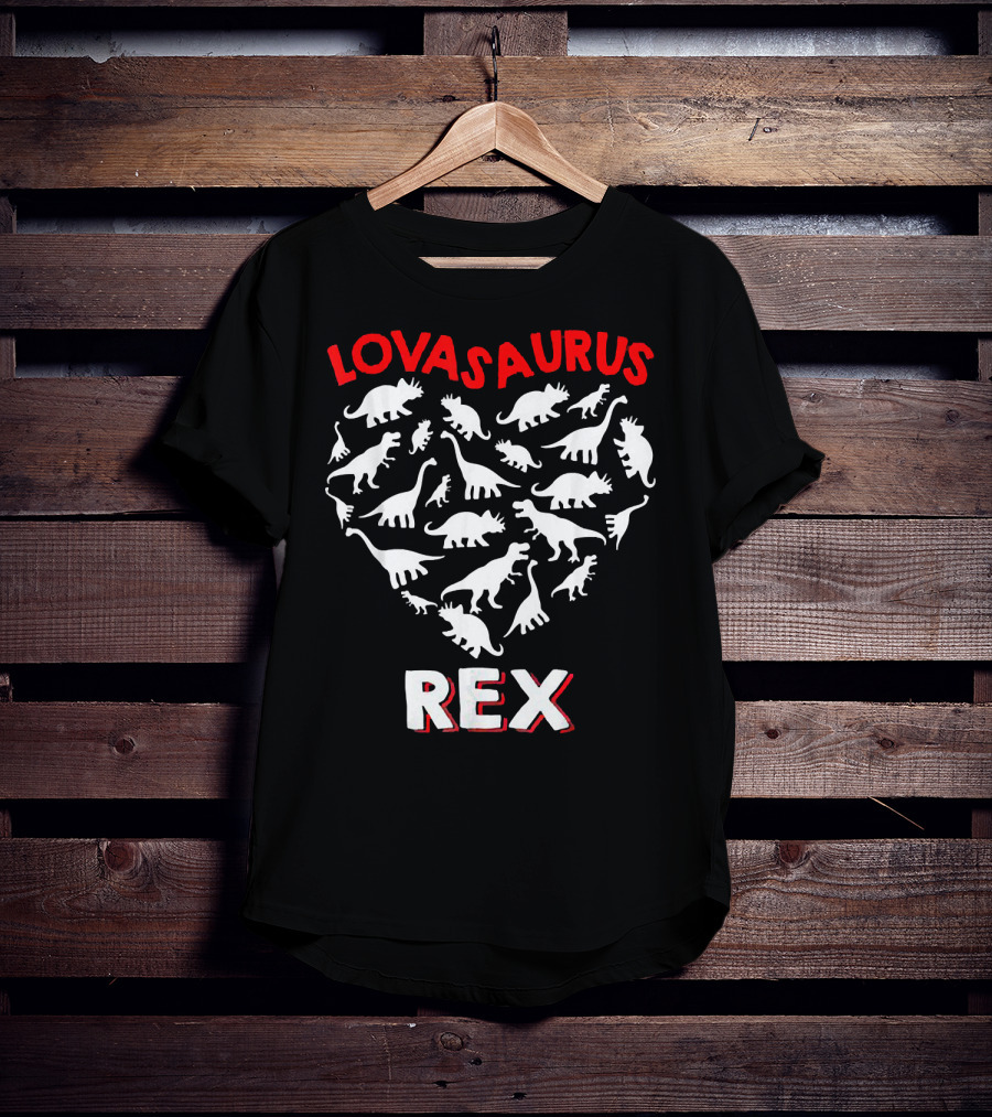 Lovasaurus Rex Dinosaur Valentine's Day Heart T-Shirt