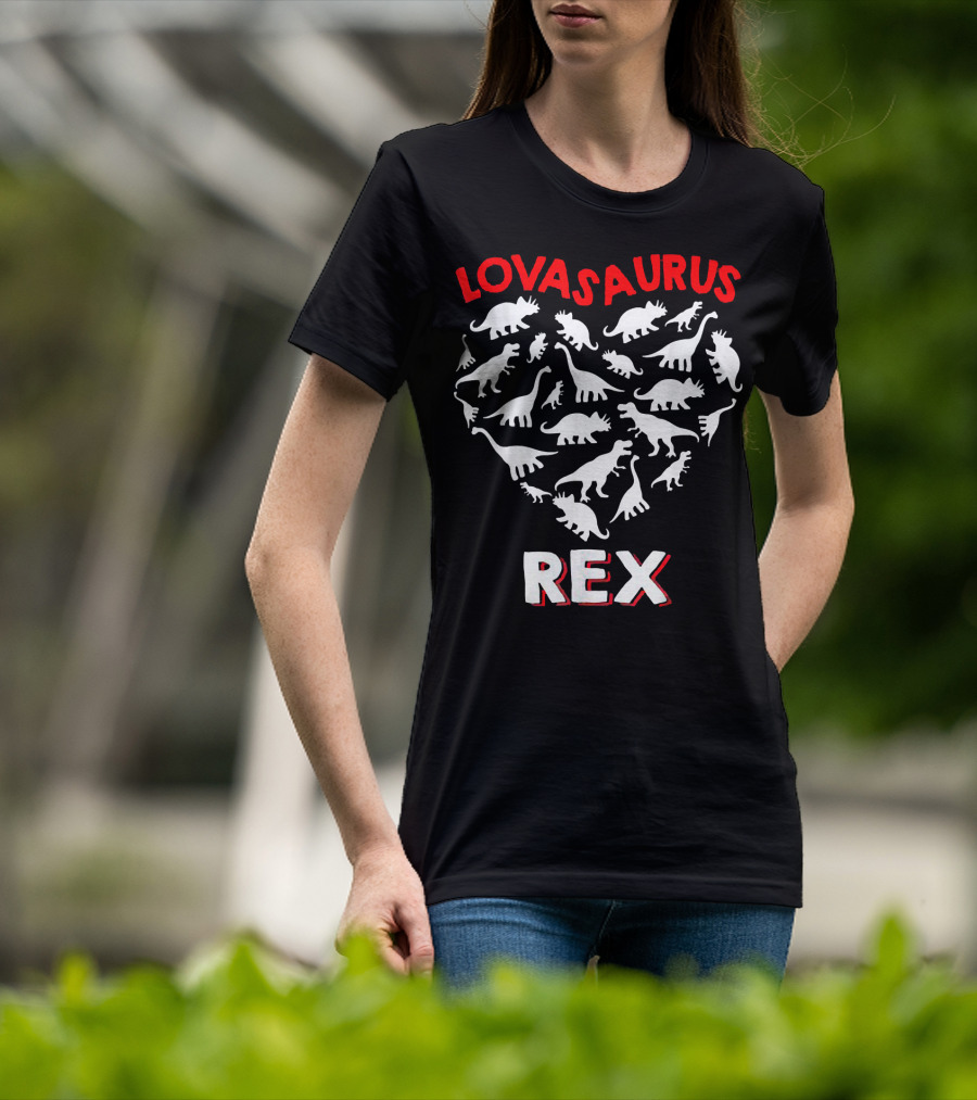 Lovasaurus Rex Dinosaur Valentine's Day Heart T-Shirt
