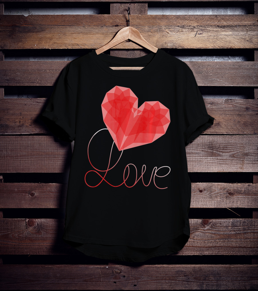 Love Heart Valentin Geometric T-Shirt