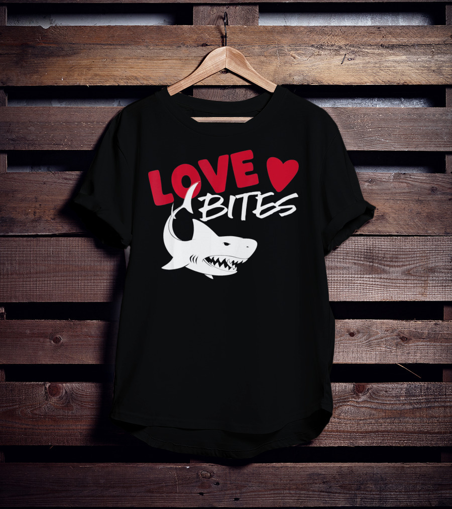 Valentines Day Shark Love Bites T-Shirt