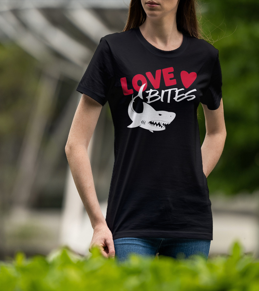 Valentines Day Shark Love Bites T-Shirt