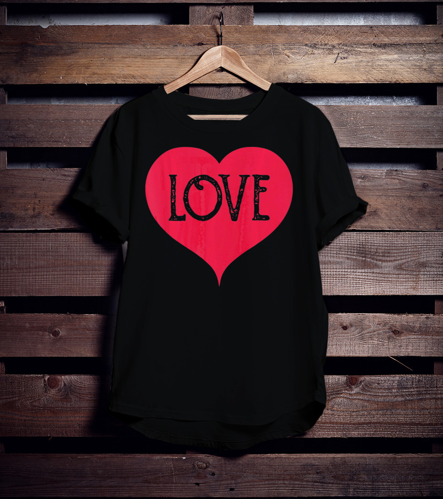 Love Heart Cute Red Valentines Day T-Shirt