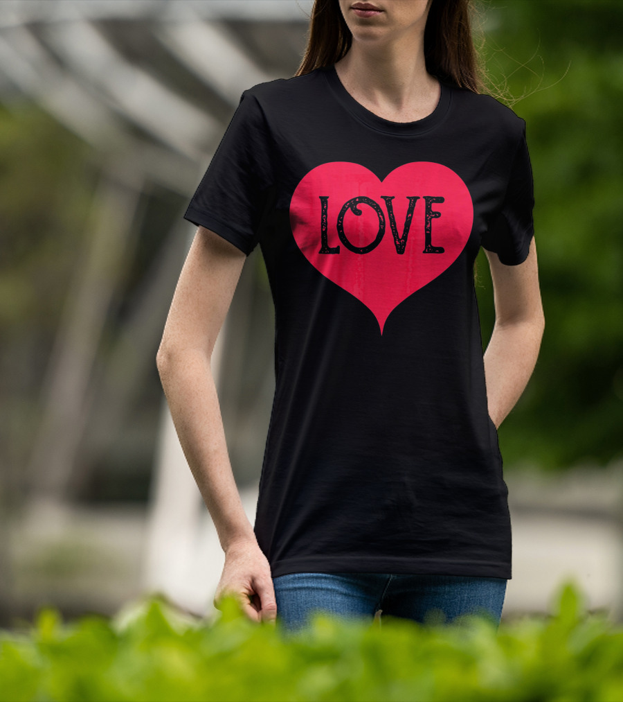 Love Heart Cute Red Valentines Day T-Shirt