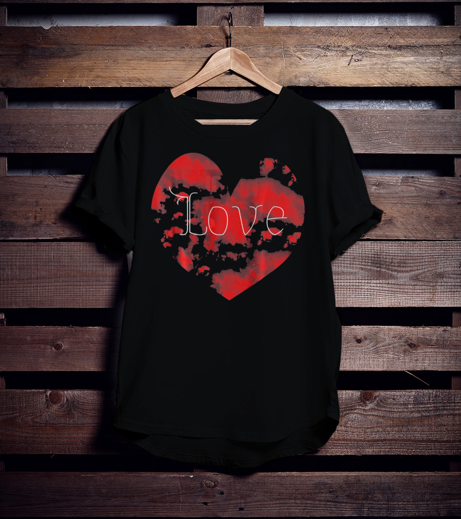 Love In Clouds Red Heart T-Shirt