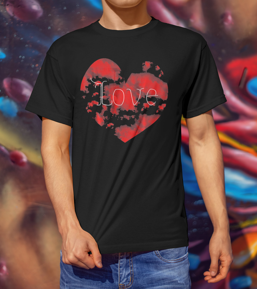 Love In Clouds Red Heart T-Shirt