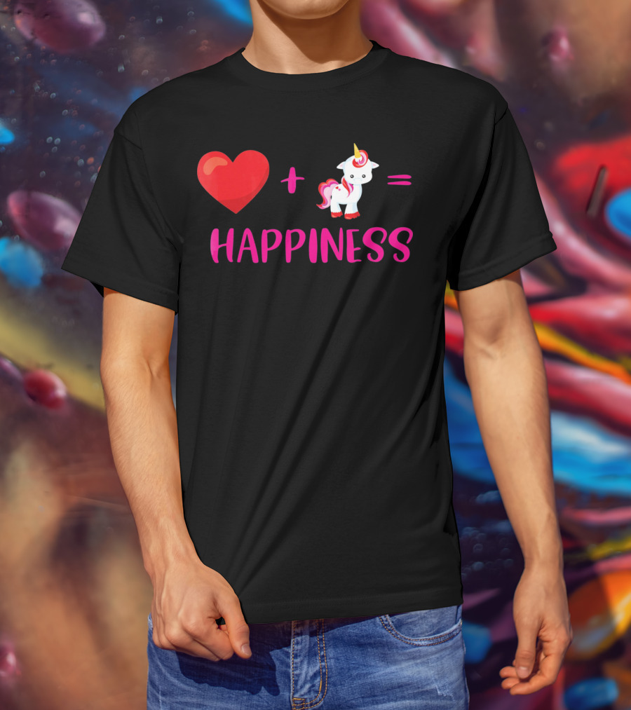 Heart Plus Unicorn Equals Happiness T-Shirt