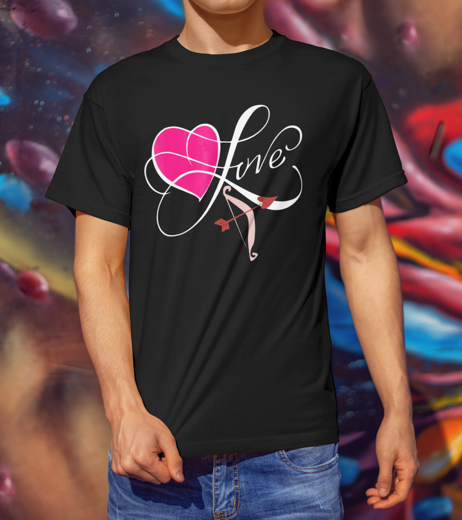 Love Stuck Valentine's Day Heart With Cupid's Arrow T-Shirt