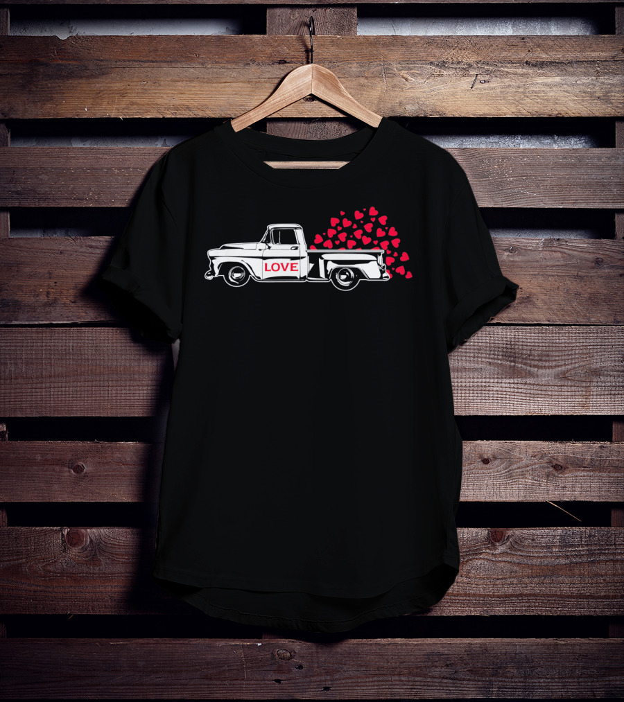 Love Truck With Hearts Valentine T-Shirt