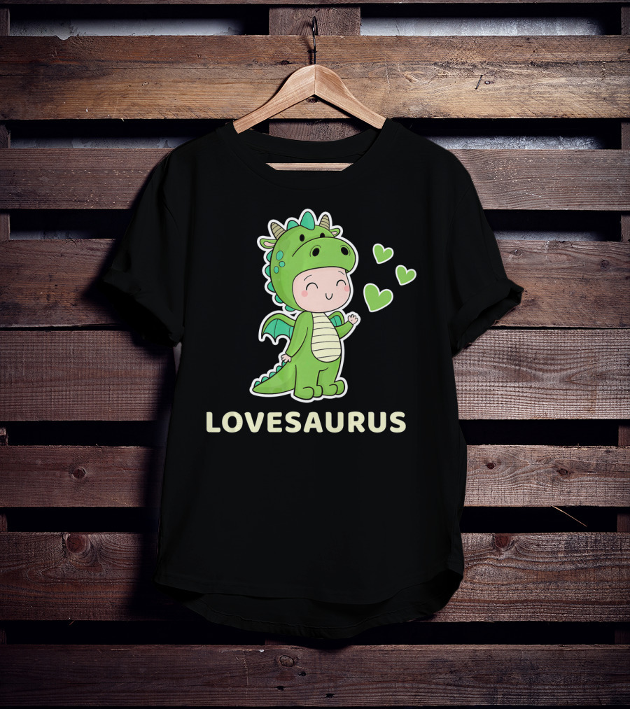LOVESAURUS Valentine Dinosaur Hearts T-Shirt