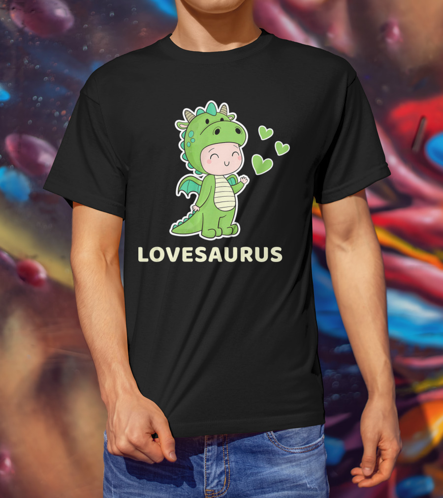 LOVESAURUS Valentine Dinosaur Hearts T-Shirt