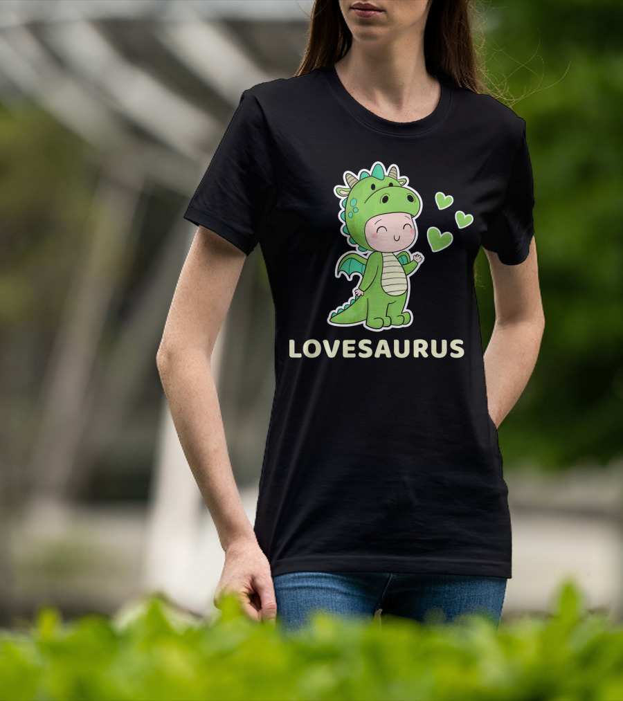LOVESAURUS Valentine Dinosaur Hearts T-Shirt