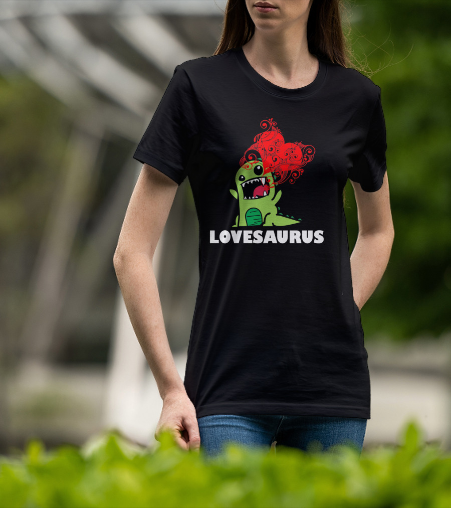 LOVESAURUS Valentines Day Dinosaur Heart T-Shirt
