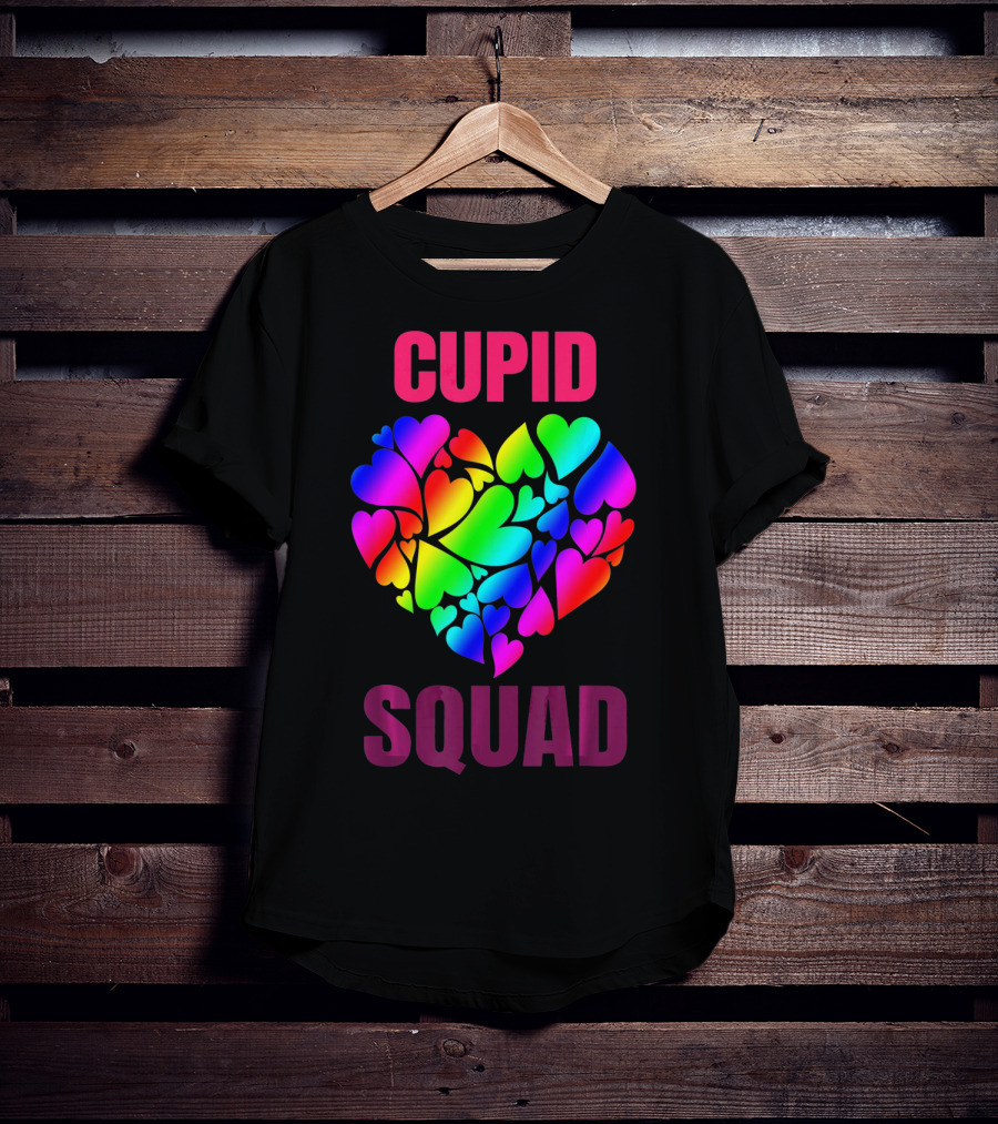 Cupid Squad Rainbow Heart Valentines T-Shirt