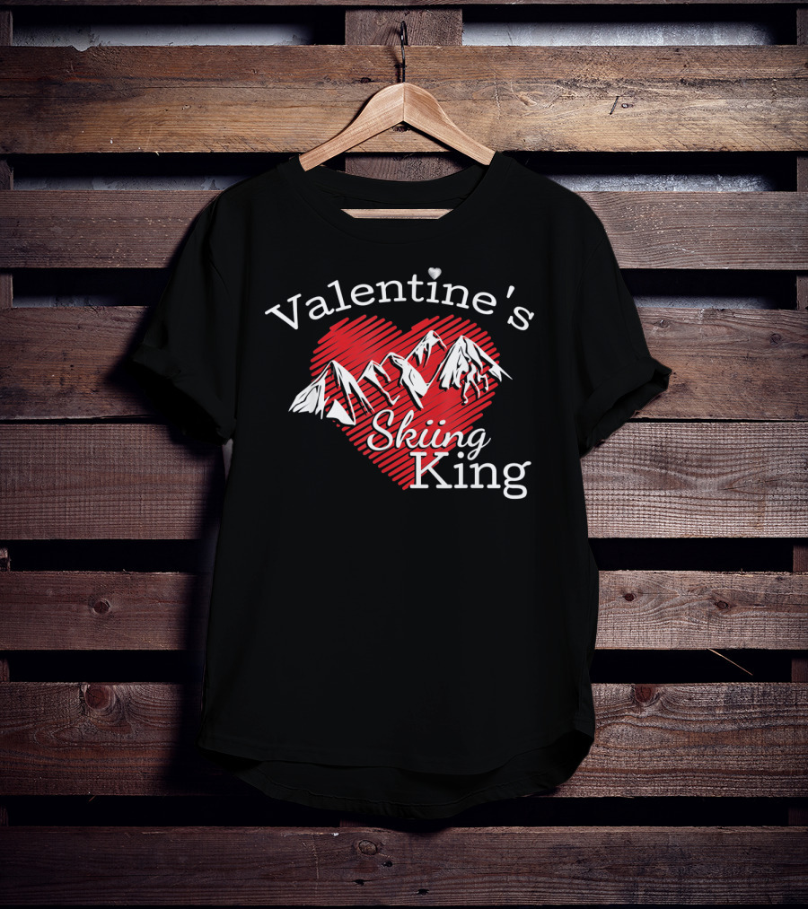 Valentine's Skiing King Across The Mountain T-Shirt