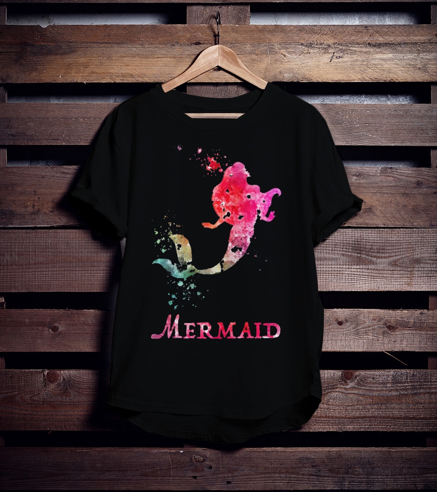 Mermaid Valentines Day Pink Rainbow Splash T-Shirt